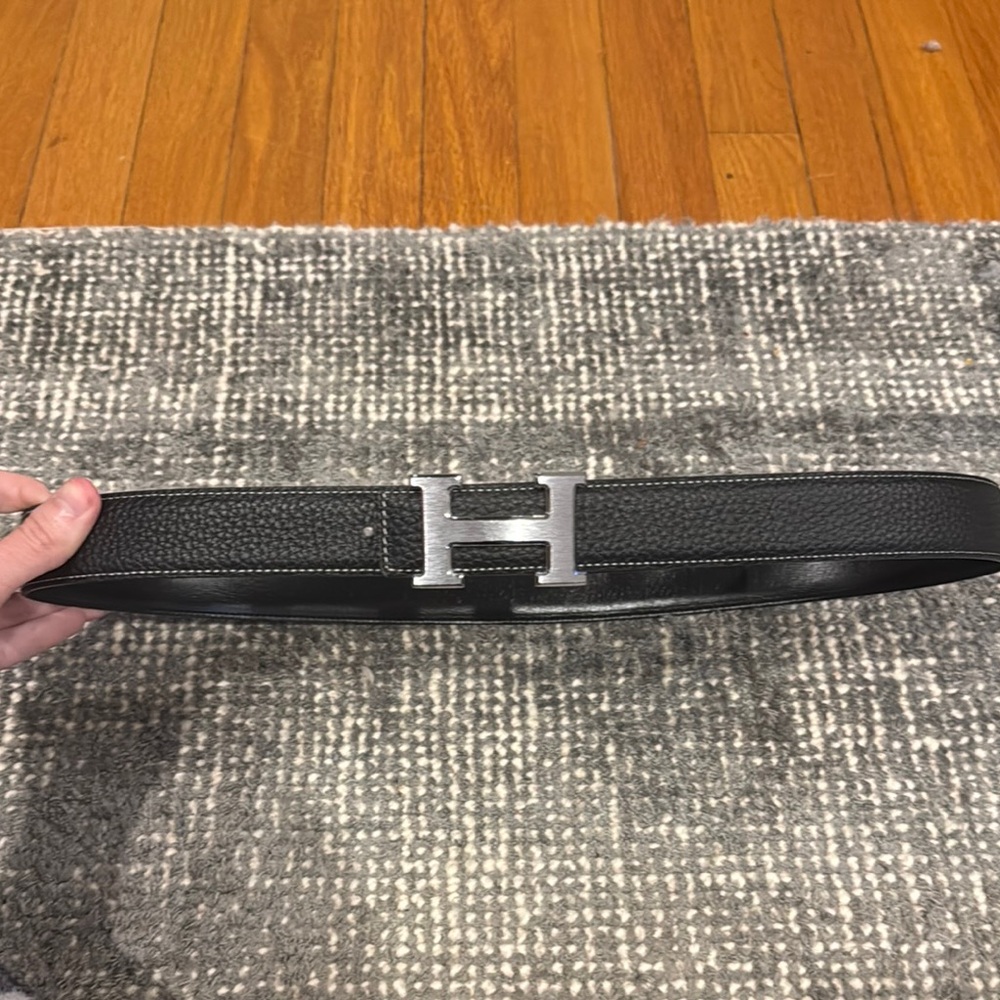 Reversible Black Leather Designer Inspired Belt